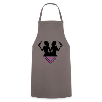 Party Woman Drunk Celebrating Bottle - Cooking Apron - grey - Front - AI Model Male 185 dark (185cm)