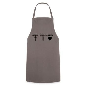 4given Jesus - Kochschürze - Grau - Vorne - AI Model Male 185 dark (185cm)