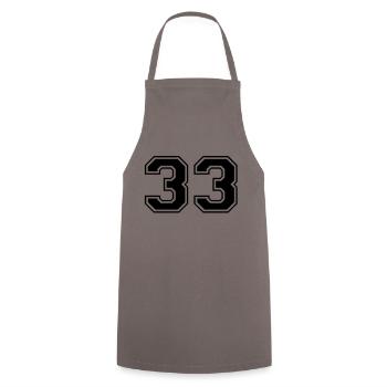 33 - Cooking Apron - grey - Front - AI Model Male 185 dark (185cm)