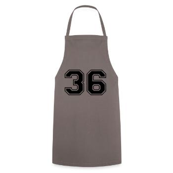 36 - Cooking Apron - grey - Front - AI Model Male 185 dark (185cm)