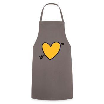 Heart - Kochschürze - Grau - Vorne - AI Model Male 185 dark (185cm)