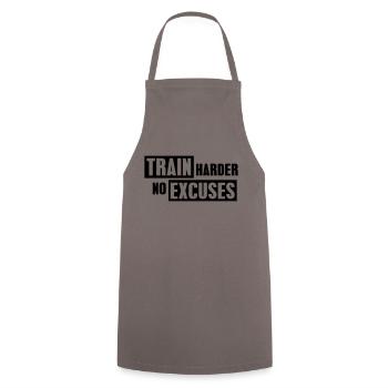 train_harder_no_excuses_f1 - Tablier de cuisine - gris - Devant - AI Model Male 185 dark (185cm)