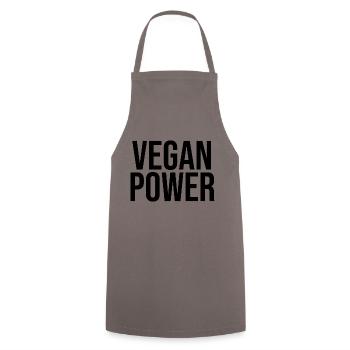 puissance végétalienne - Tablier de cuisine - gris - Devant - AI Model Male 185 dark (185cm)