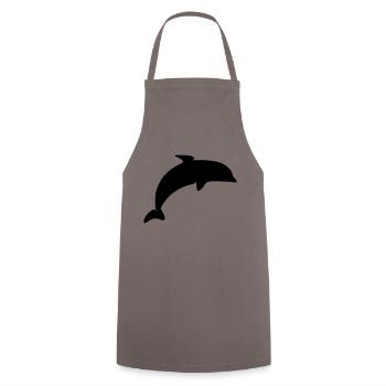 Dolphin - Kochschürze - Grau - Vorne - AI Model Male 185 dark (185cm)