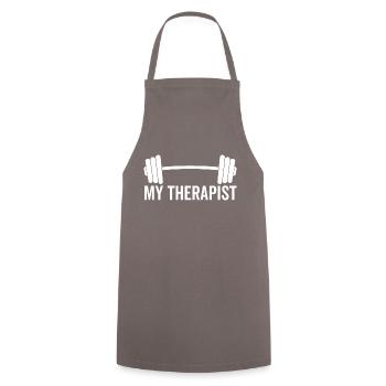 Barbell My Therapist - Cooking Apron - grey - Front - AI Model Male 185 dark (185cm)