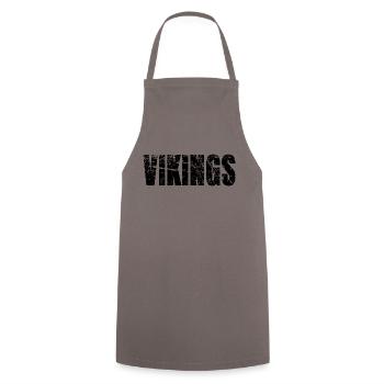 VIKINGS noir grunge distressed look - Tablier de cuisine - gris - Devant - AI Model Male 185 dark (185cm)