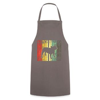 French Bulldog - Cooking Apron - grey - Front - AI Model Male 185 dark (185cm)