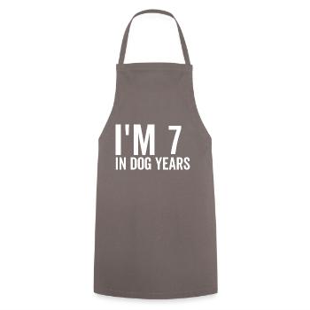 7 in Dog Years - Cooking Apron - grey - Front - AI Model Male 185 dark (185cm)