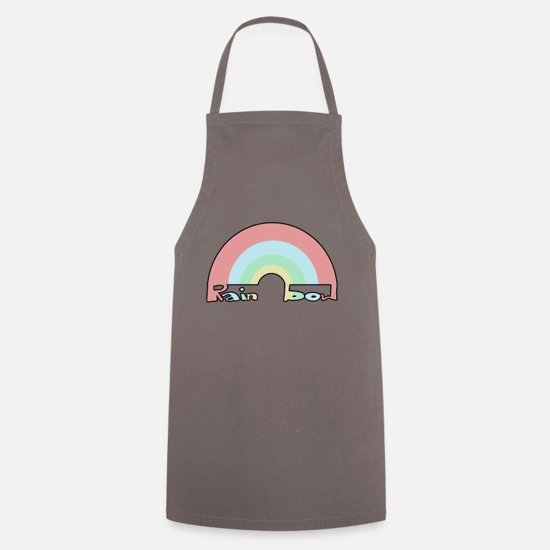 Rainbow pastel pastel lettering - Cooking Apron - grey