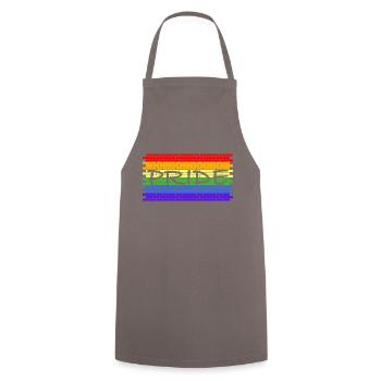 Pride | Wand, Ziegelstein, homosexuell, Gay - Kochschürze - Grau - Vorne - AI Model Male 185 dark (185cm)