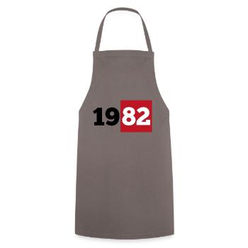 Year 1982 date of birth gift - Cooking Apron - grey - Front - AI Model Male 185 dark (185cm)