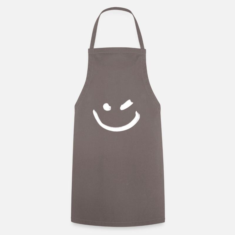 Sourire clin d'oeil blanc - Tablier de cuisine - gris
