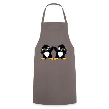 2 Pingouins Dab - Tablier de cuisine - gris - Devant - AI Model Male 185 dark (185cm)