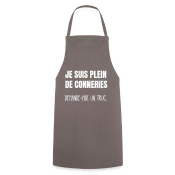 je suis plein de conneries - Tablier de cuisine - gris - Devant - AI Model Male 185 dark (185cm)