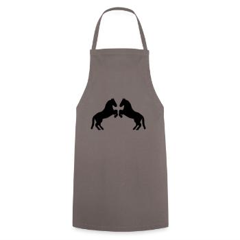 pferde - Kochschürze - Grau - Vorne - AI Model Male 185 dark (185cm)
