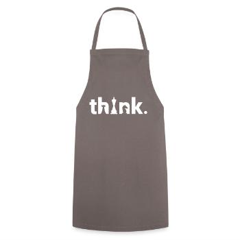 Tshirt noir Jeu d'échecs : think - Tablier de cuisine - gris - Devant - AI Model Male 185 dark (185cm)