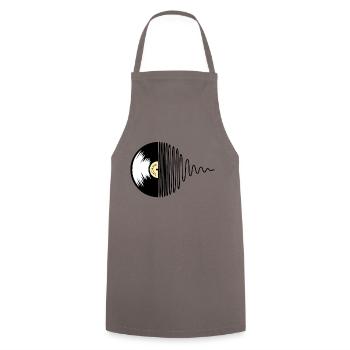 Techno Platte - Kochschürze - Grau - Vorne - AI Model Male 185 dark (185cm)