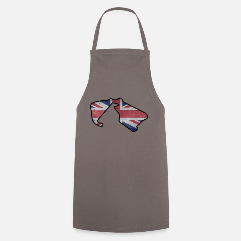 Piste de course de Grande-Bretagne avec drapeau - Tablier de cuisine - gris