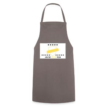 JOIN THE YELLOW TEAM // WHITE VERSION - Kochschürze - Grau - Vorne - AI Model Male 185 dark (185cm)