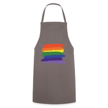 Regenbogen-Pinsel (groß) - Kochschürze - Grau - Vorne - AI Model Male 185 dark (185cm)