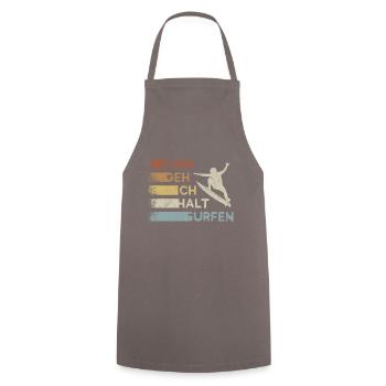 Dann geh ich halt surfen Retro Wellenreiter Surfer - Kochschürze - Grau - Vorne - AI Model Male 185 dark (185cm)