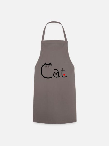 Katze in Katzen geschrieben - Kochschürze - Grau