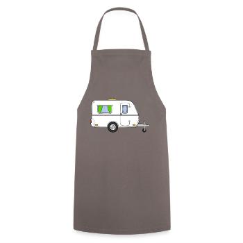 Caravan White (modern version) - Cooking Apron - grey - Front - AI Model Male 185 dark (185cm)