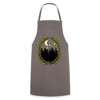 Wilderness Nature Stars Ciel étoilé Forêt Sapins - Tablier de cuisine - gris - Devant - AI Model Male 185 dark (185cm)