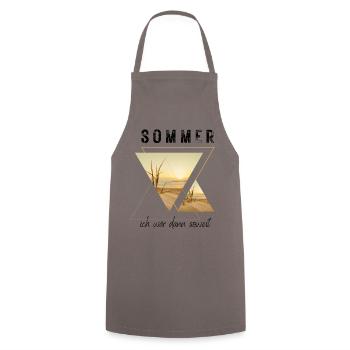 SOMMER ich bin dann soweit - HELLO SUMMER - Kochschürze - Grau - Vorne - AI Model Male 185 dark (185cm)