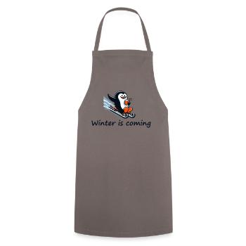 L’hiver arrive - Tablier de cuisine - gris - Devant - AI Model Male 185 dark (185cm)