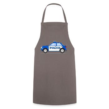 Police Blue and White - Cooking Apron - grey - Front - AI Model Male 185 dark (185cm)