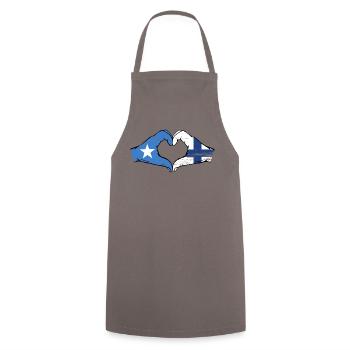 Somalia Finland flag hands heart shape used - Cooking Apron - grey - Front - AI Model Male 185 dark (185cm)