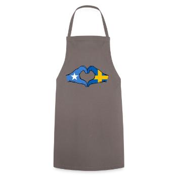 Somalia Sweden Flag Hands Heart Shape - Cooking Apron - grey - Front - AI Model Male 185 dark (185cm)