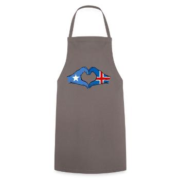 Drapeau de l’île de Somalie mains forme de coeur utilisé - Tablier de cuisine - gris - Devant - AI Model Male 185 dark (185cm)
