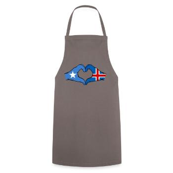 Drapeau de l’île de Somalie mains forme de coeur - Tablier de cuisine - gris - Devant - AI Model Male 185 dark (185cm)