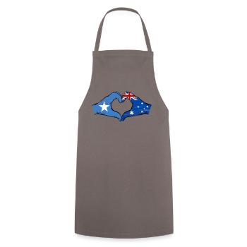 Somalia Australia flag hands heart shape used - Cooking Apron - grey - Front - AI Model Male 185 dark (185cm)