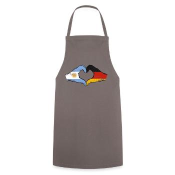 Argentina Germany Flag Hands Heart Shape Used - Cooking Apron - grey - Front - AI Model Male 185 dark (185cm)