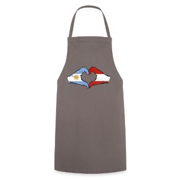 Argentina Austria Flag Hands Heart Shape Used - Cooking Apron - grey - Front - AI Model Male 185 dark (185cm)