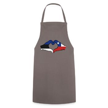 Estland Chile Flagge Hände Herzform - Kochschürze - Grau - Vorne - AI Model Male 185 dark (185cm)