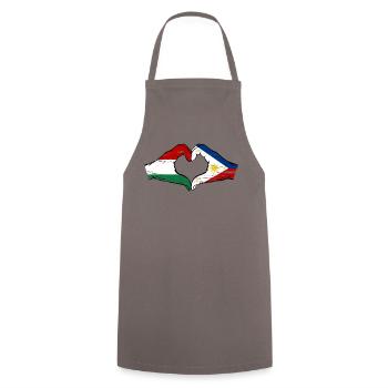 Hungary Philippines Flag Hands Heart Shape Used - Cooking Apron - grey - Front - AI Model Male 185 dark (185cm)