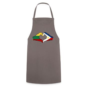 Litauen Philippinen Flagge Hände Herzform - Kochschürze - Grau - Vorne - AI Model Male 185 dark (185cm)