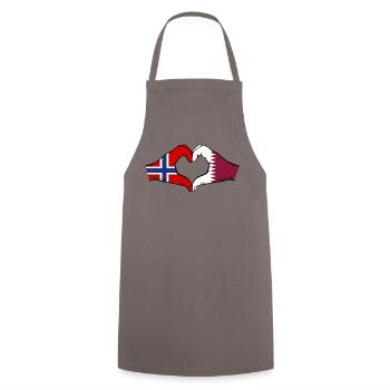 Norwegen Katar Flagge Hände Herzform - Kochschürze - Grau - Vorne - AI Model Male 185 dark (185cm)
