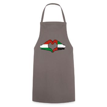 Hongrie Émirats arabes unis Drapeau Coeur - Tablier de cuisine - gris - Devant - AI Model Male 185 dark (185cm)