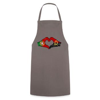 Portugal Angola Flag Hands Heart Shape Used - Cooking Apron - grey - Front - AI Model Male 185 dark (185cm)