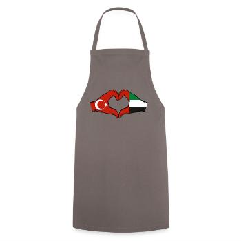 Turkey United Arab Emirates Heart - Cooking Apron - grey - Front - AI Model Male 185 dark (185cm)