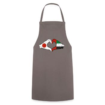 Japan United Arab Emirates Heart - Cooking Apron - grey - Front - AI Model Male 185 dark (185cm)