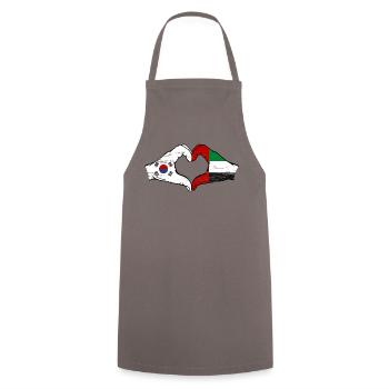 Corée du Sud Émirats arabes unis Cœur - Tablier de cuisine - gris - Devant - AI Model Male 185 dark (185cm)
