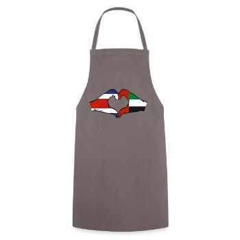Costa Rica United Arab Emirates Heart - Cooking Apron - grey - Front - AI Model Male 185 dark (185cm)