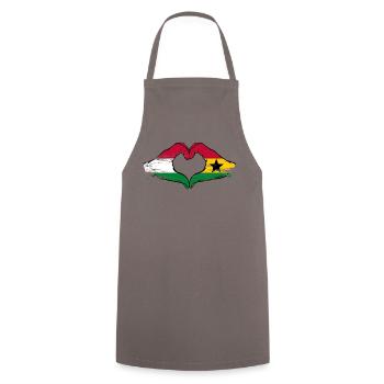 Hungary Ghana flag hands heart shape used - Cooking Apron - grey - Front - AI Model Male 185 dark (185cm)