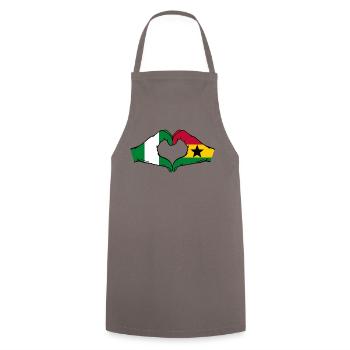 Nigeria Ghana Flag Hands Heart Shape - Cooking Apron - grey - Front - AI Model Male 185 dark (185cm)